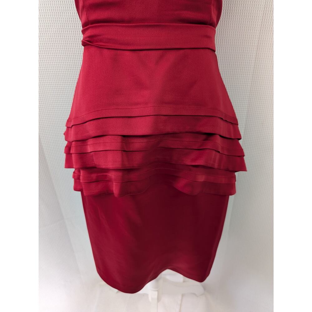 BCBGMaxAzria Red Strapless Ruffled Cocktail Dress - Picture 4 of 8